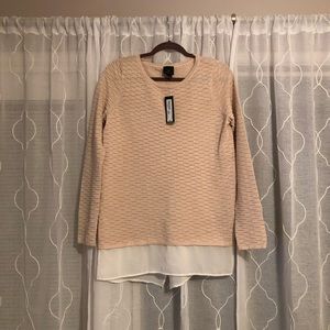 NWT Long Sleeve Rose Shirt, Gold Shimmer lining